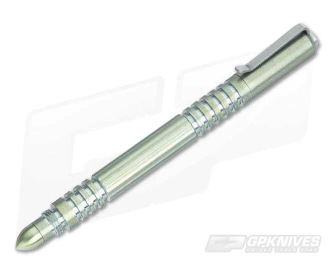 Hinderer Knives Investigator Pen Anodized Titanium - Green Hue 1 Hinderer Knives Investigator Pen Anodized Titanium - Green Hue