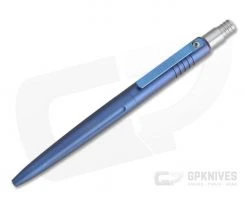 Pena Knives X-Series Click Pen Blue Titanium Matching Clip Black Ink Pen