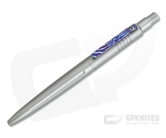 Pena Knives X-Series Click Pen Gray Titanium Mokuti Clip Black Ink Pen 1 Pena Knives X-Series Click Pen Gray Titanium Mokuti Clip Black Ink Pen