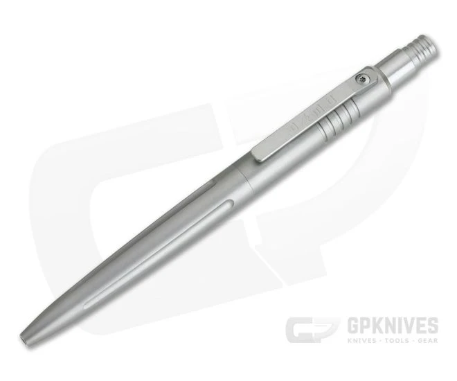 Pena Knives X-Series Click Pen Gray Titanium Matching Clip Black Ink Pen 1 Pena Knives X-Series Click Pen Gray Titanium Matching Clip Black Ink Pen