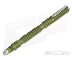 Hinderer Knives Investigator Pen Spiral Aluminum Matte OD Green
