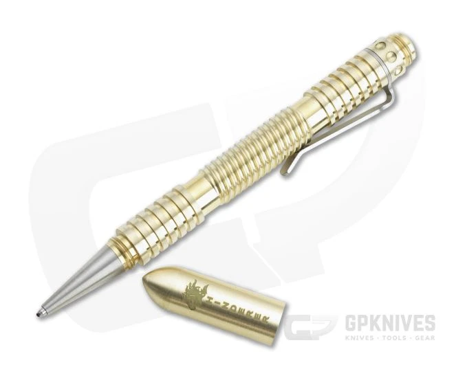 Hinderer Knives Extreme Duty Pen Spiral Raw Brass 2 Hinderer Knives Extreme Duty Pen Spiral Raw Brass - Image 2