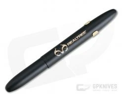 Fisher Space Pen x Realtree Bullet Pen Matte Black with Gold Grip and Clip 400BGFGGCL-RT