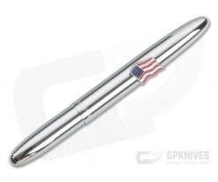 Fisher Space Pen American Flag Emblem Chrome Bullet Space Pen 600AF