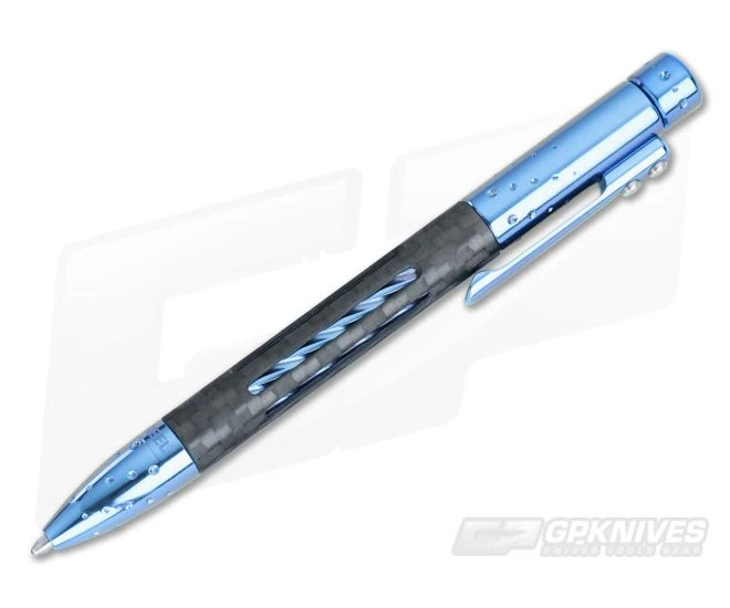 LionSteel Nyala Ink Pen Blue Titanium Carbon Fiber 2 LionSteel Nyala Ink Pen Blue Titanium Carbon Fiber - Image 2
