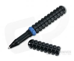 Audacious Concept Tenax Pen Blue Ring Black Aluminum EDC Ink Pen TNX-ALU-BLU
